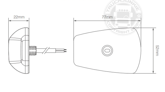 LED TOPLAMP / MARKERINGSLAMP - 9-32V - HELDER GLAS