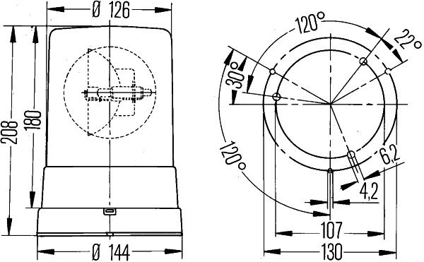 Hella KL710 zwaailamp Default