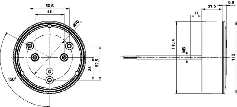 JOKON - LED ROND ACHTERLICHT / ACHTERUITRIJLICHT / MISTACHTERLICHT - 24V