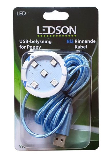 LEDSON - &quot;RUNNING&quot; POPPY LED - BLAUW - USB