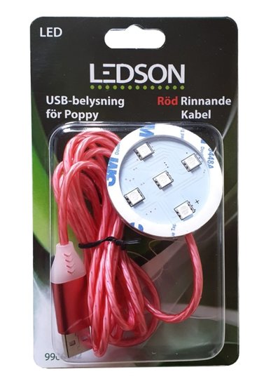 LEDSON - &quot;RUNNING&quot; POPPY LED - ROOD - USB