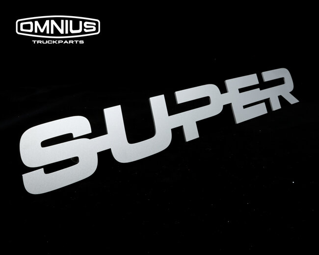 SUPER 2.0 EMBLEEM - RVS *GEGLASSTRAALD*