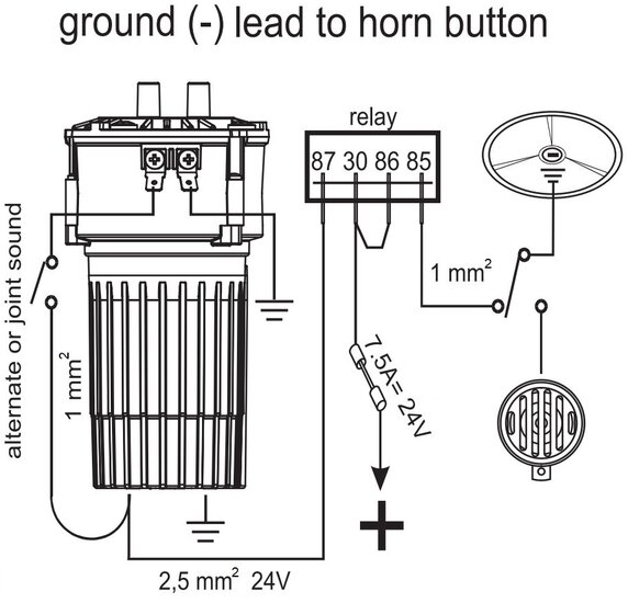 Napolitaanse Luchthoorn 12V met compressor