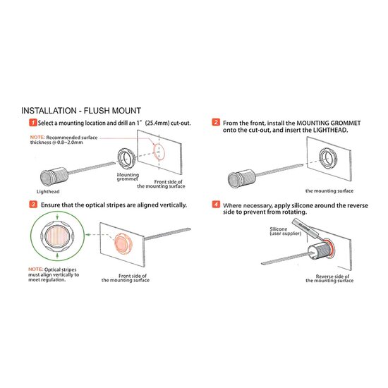 LEDSON - LED FLASH LIGHT - HIDE AWAY - ECE R65 - ORANJE