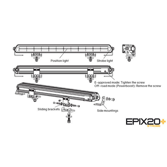 LEDSON EPIX20+ STROBOSCOOP LED BALK 20&rdquo; 180W POWERBOOST