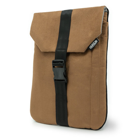 OMNIUS LAPTOP SLEEVE SMALL - BROWN ALCANTARA -  BUCKLE LOCK