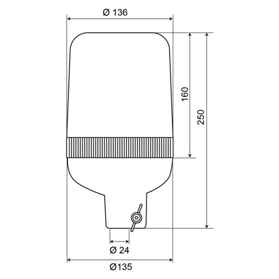 AEB &#039;590&#039; Halogen slip-on beacon 24v - Orange