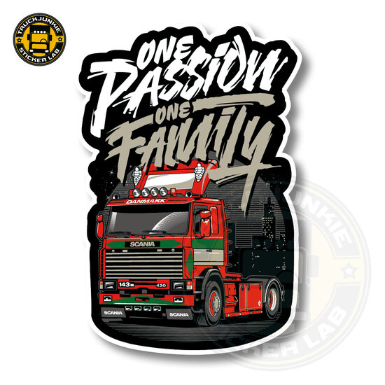 ONE PASSION ONE FAMILY RETRO - FULL PRINT STICKER