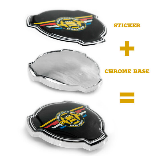 DELUXE - DOME 3D EMBLEEM OP CHROME BASIS