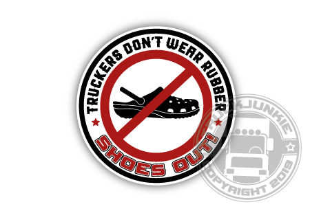 TRUCKERS DON&#039;T WEAR RUBBER  STICKER VOOR VRACHTWAGEN