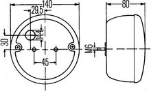 HELLA - ACHTERLICHT - 140 MM