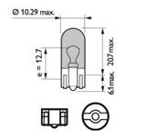 LED BLAUW 1 diode 24V W5W