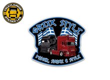 gREEK STYLE TRUCKING . sARANTOS  STICKER