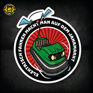 ELEKTRISCH FAHREN GROEN - FULL PRINT STICKER