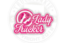 lady trucker sticker Truckjunkie Roze