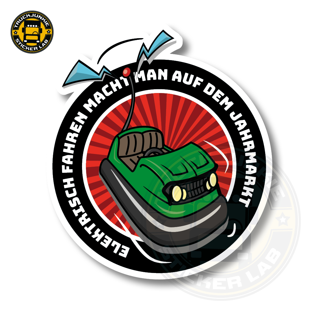 ELEKTRISCH FAHREN GROEN - FULL PRINT STICKER